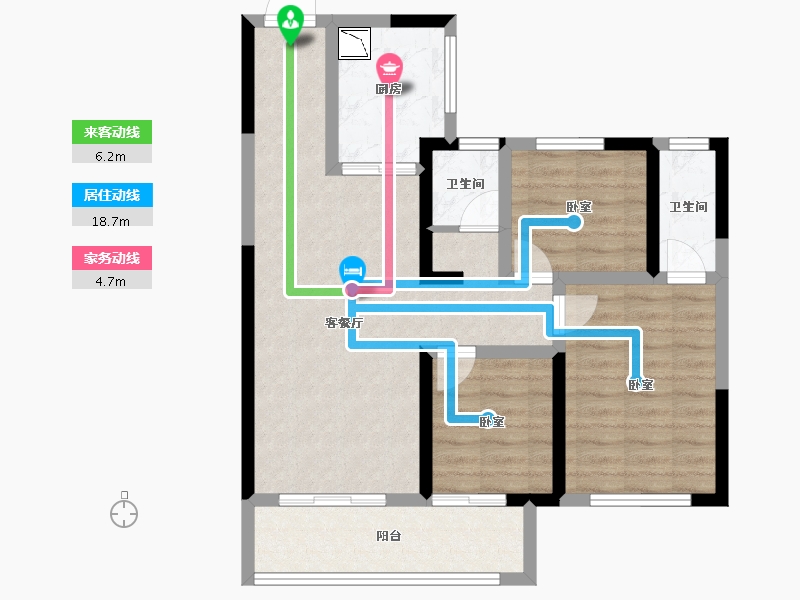 甘肃省-兰州市-蓝光雍锦阁-77.27-户型库-动静线