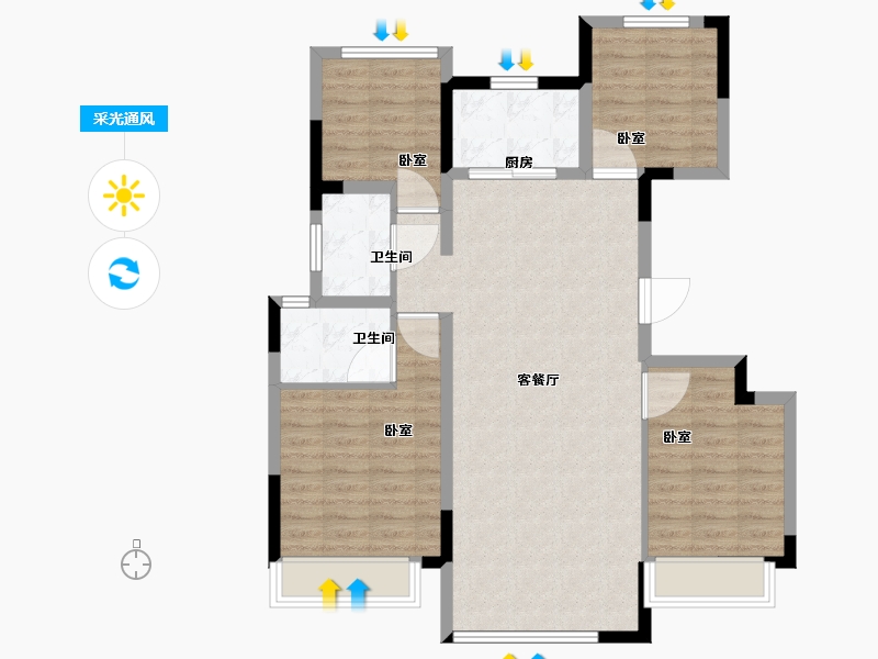 江苏省-苏州市-石榴太湖院子-92.01-户型库-采光通风