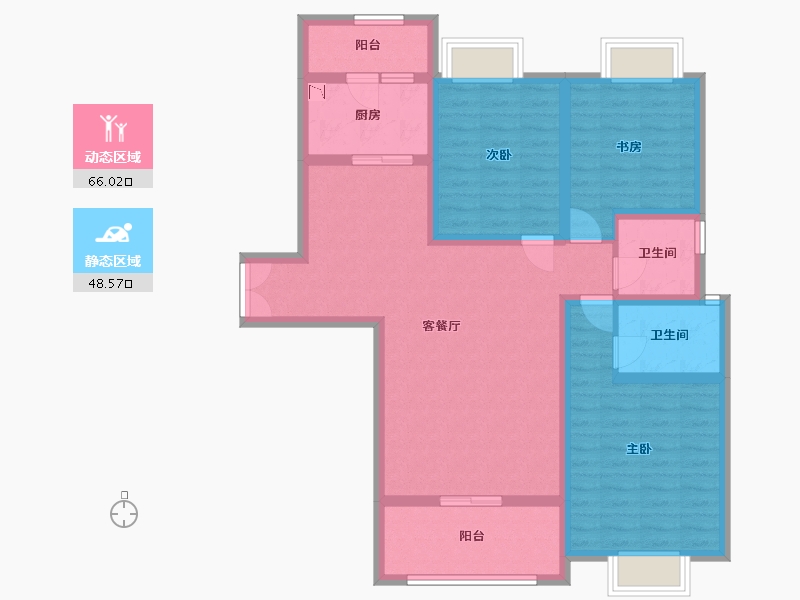 陕西省-西安市-千林世纪城-101.40-户型库-动静分区