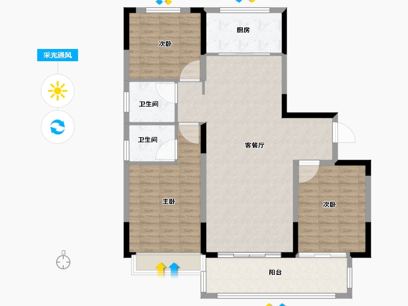 山东省-菏泽市-佳和雅园-115.01-户型库-采光通风