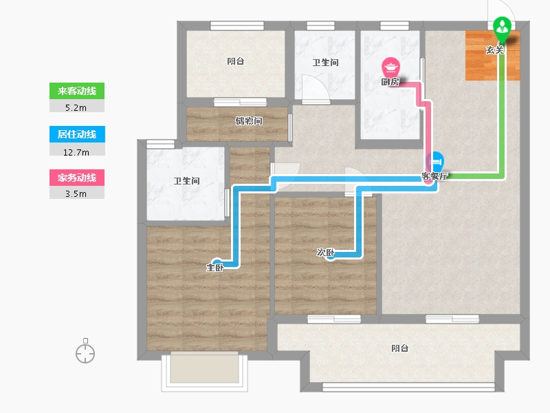 江苏省-苏州市-禧苑-80.00-户型库-动静线