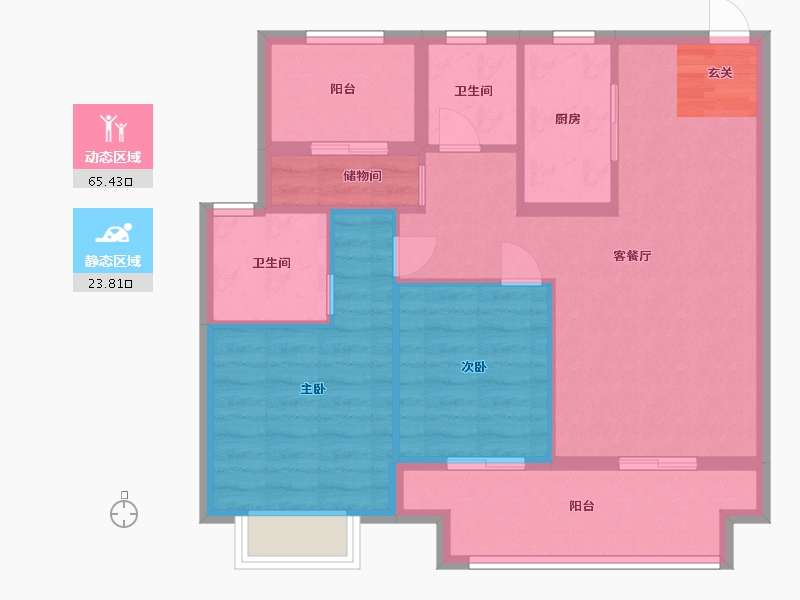 江苏省-苏州市-禧苑-80.00-户型库-动静分区