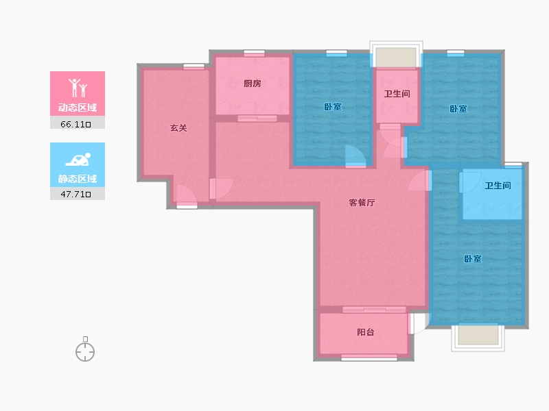 陕西省-西安市-清渭公馆-100.79-户型库-动静分区