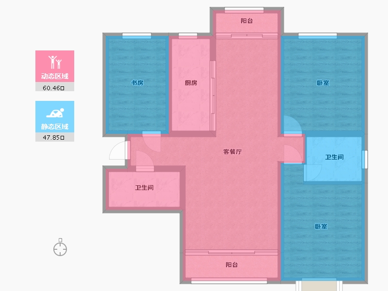 甘肃省-兰州市-兴隆和畅苑-97.02-户型库-动静分区