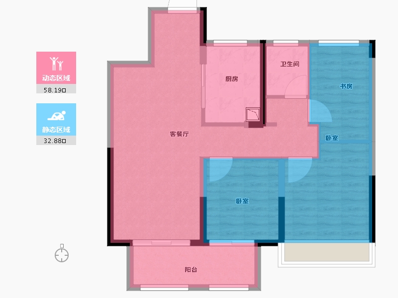 江苏省-徐州市-中昂·博观-82.00-户型库-动静分区