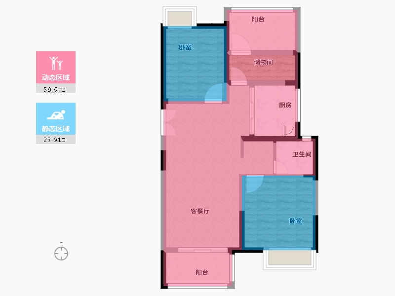 江苏省-苏州市-陆家嘴锦绣澜山-74.00-户型库-动静分区