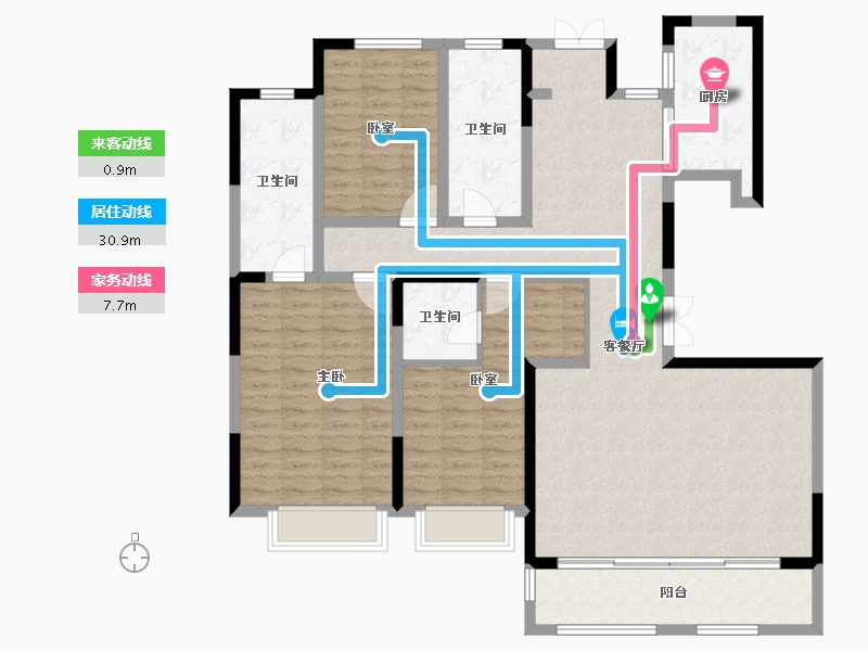 陕西省-西安市-天地源大都会-137.30-户型库-动静线