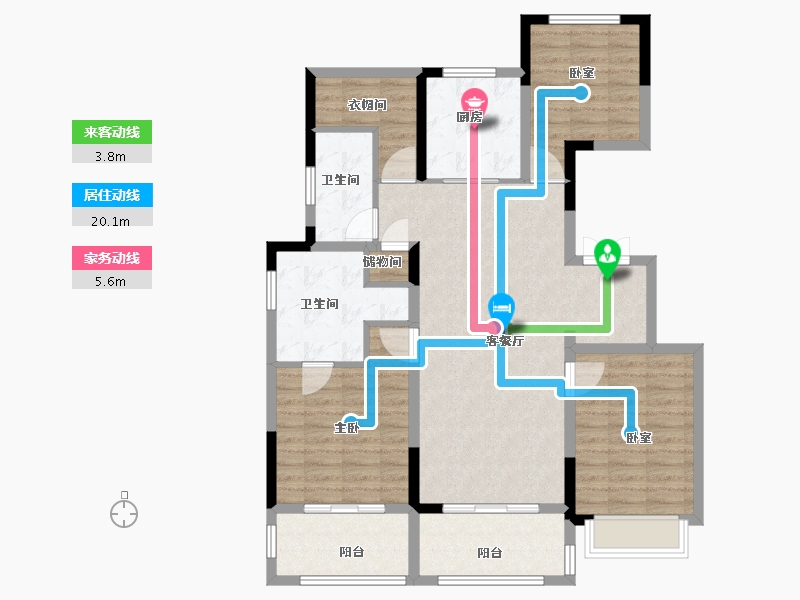 江苏省-南京市-融侨观澜-108.12-户型库-动静线