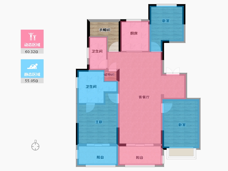 江苏省-南京市-融侨观澜-108.12-户型库-动静分区