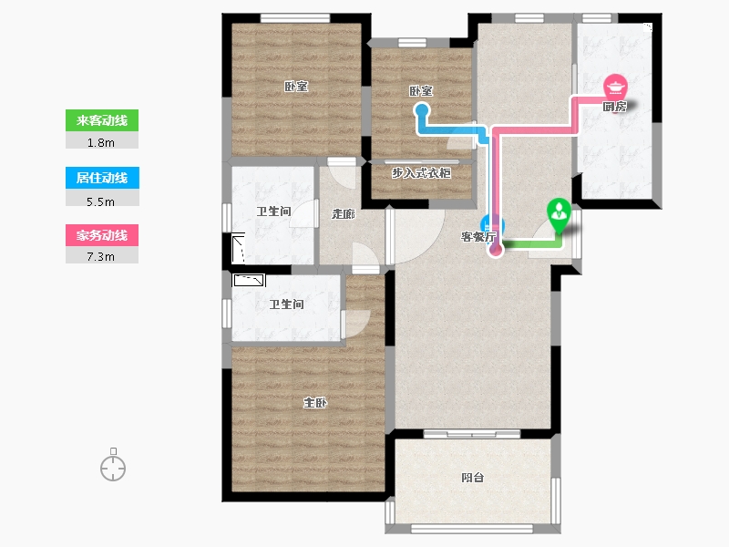 江苏省-无锡市-锡北星邻里国际花园-112.00-户型库-动静线