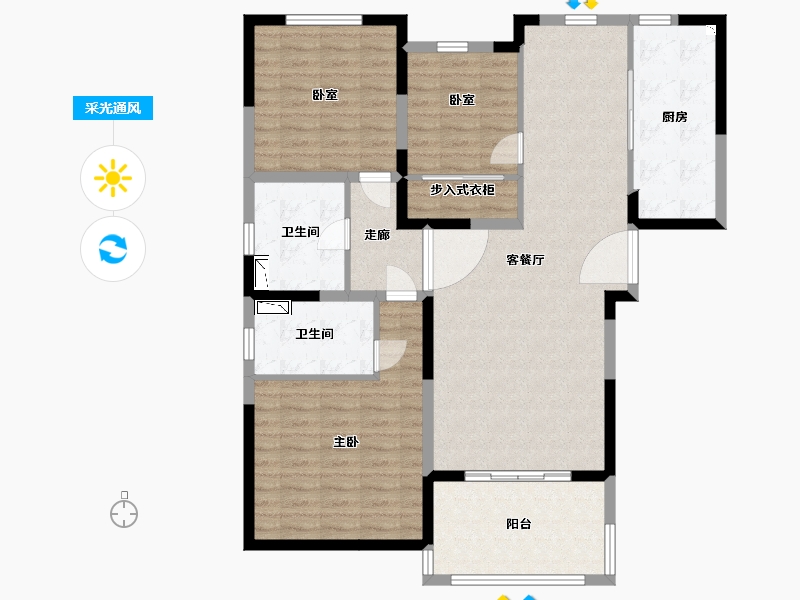 江苏省-无锡市-锡北星邻里国际花园-112.00-户型库-采光通风