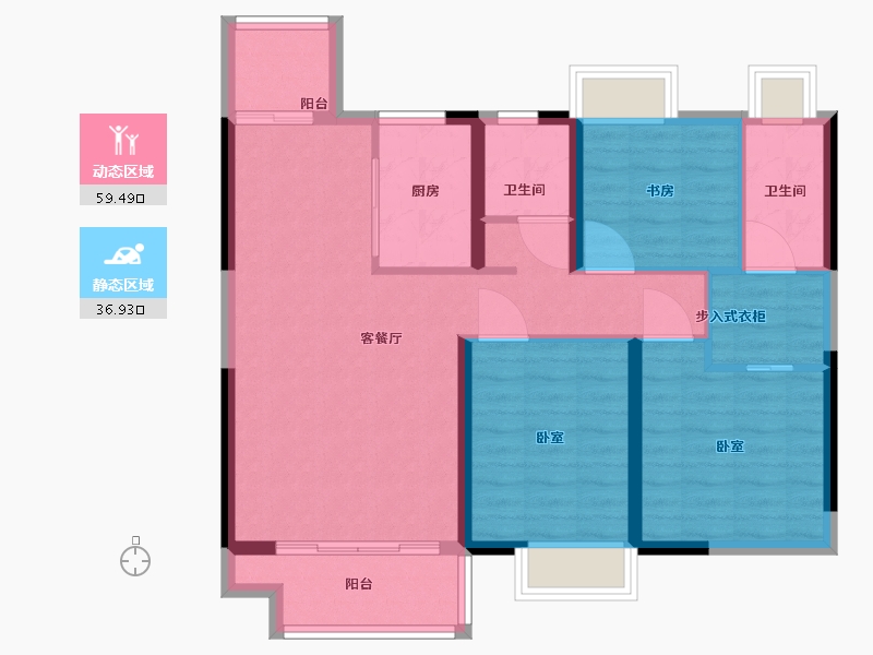 江西省-抚州市-时代天境-86.00-户型库-动静分区