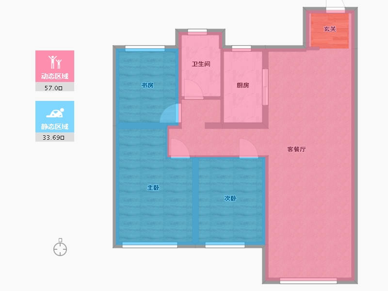 黑龙江省-哈尔滨市-华润置地·崑崙御-80.97-户型库-动静分区