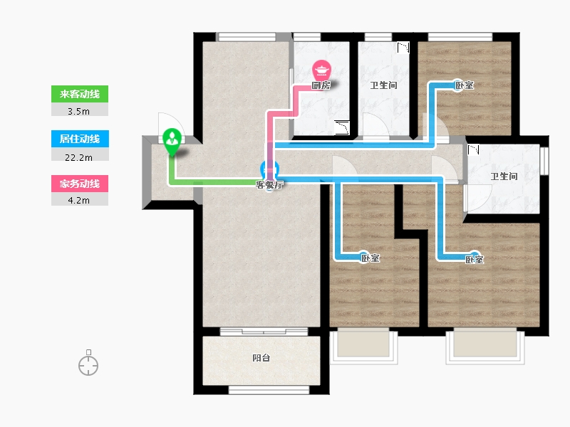 甘肃省-兰州市-兰州融创城-81.82-户型库-动静线