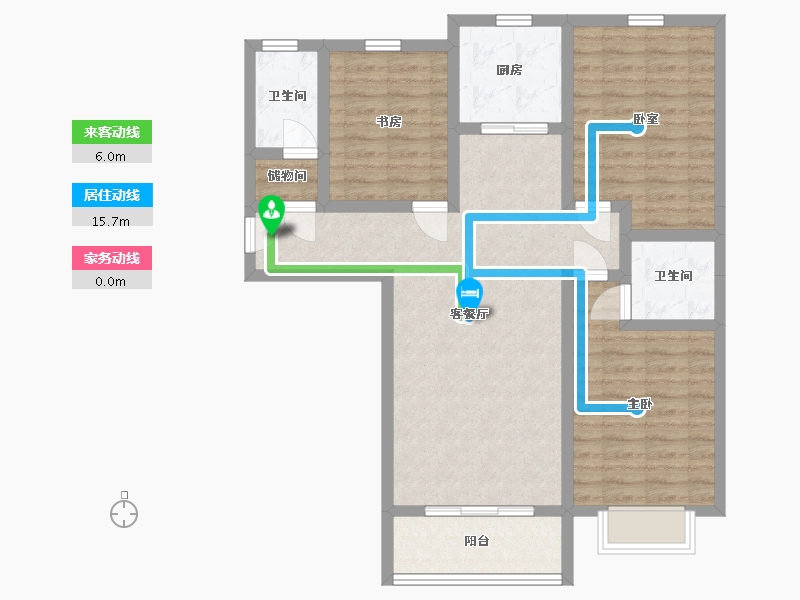 陕西省-咸阳市-滨河星城-89.94-户型库-动静线