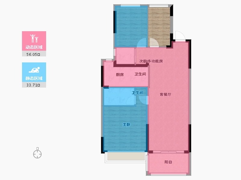 江苏省-南京市-碧桂园伯爵台-88.00-户型库-动静分区