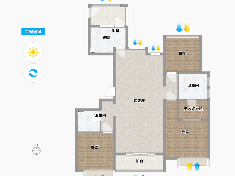 江苏省-苏州市-悦棠湾花苑-140.00-户型库-采光通风