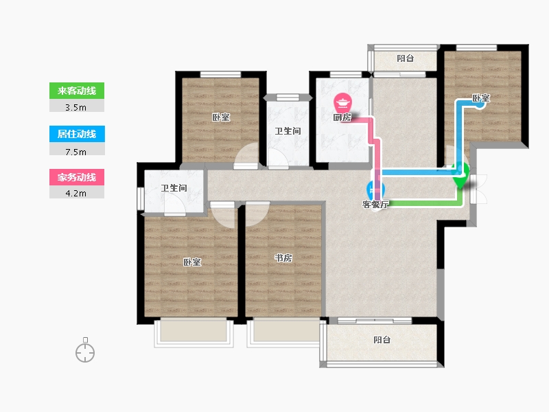 陕西省-西安市-中建璟庭-99.77-户型库-动静线