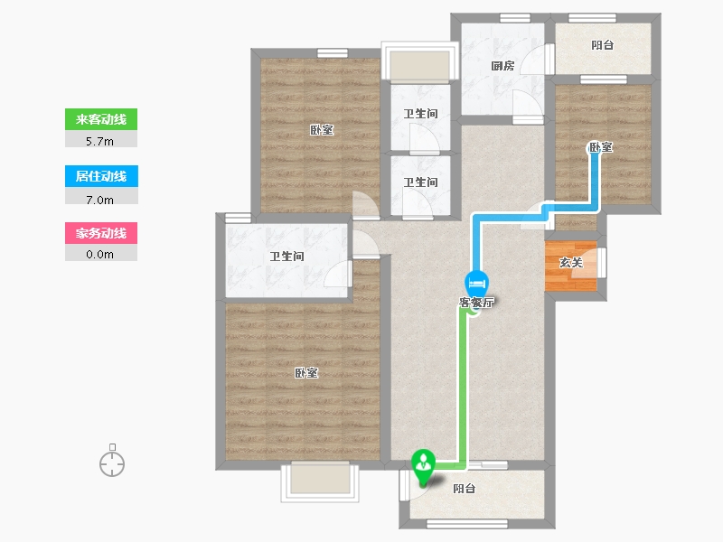 陕西省-西安市-清渭公馆-94.91-户型库-动静线