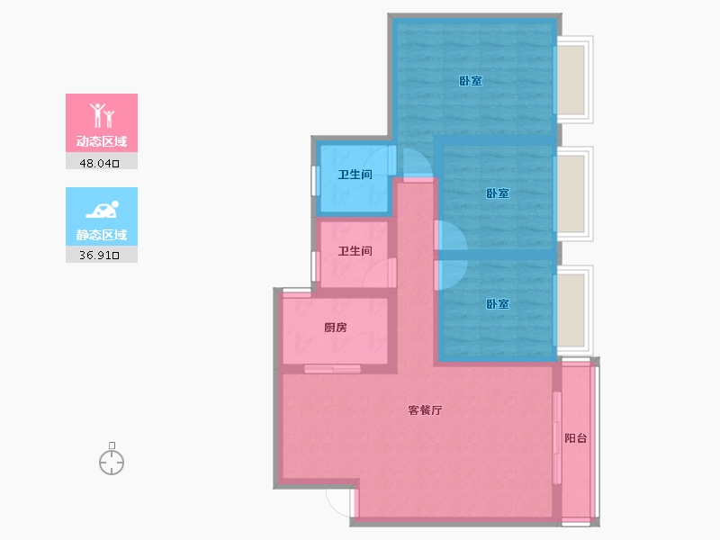 甘肃省-天水市-东方尊裕-74.30-户型库-动静分区