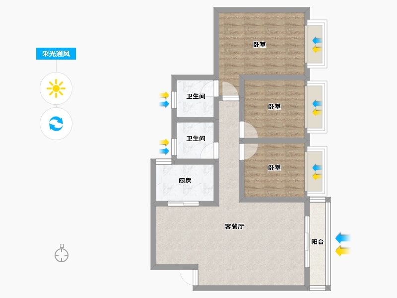 甘肃省-天水市-东方尊裕-74.30-户型库-采光通风