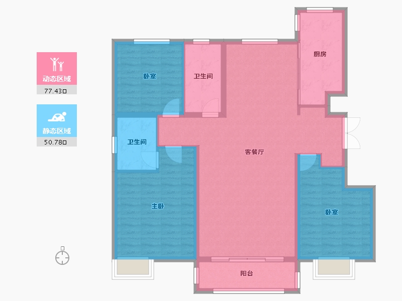 吉林省-松原市-鸿盛国际城-116.58-户型库-动静分区