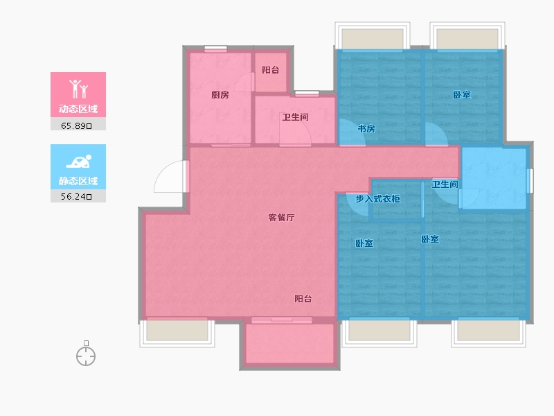 江苏省-苏州市-金辉尊域雅苑-112.00-户型库-动静分区