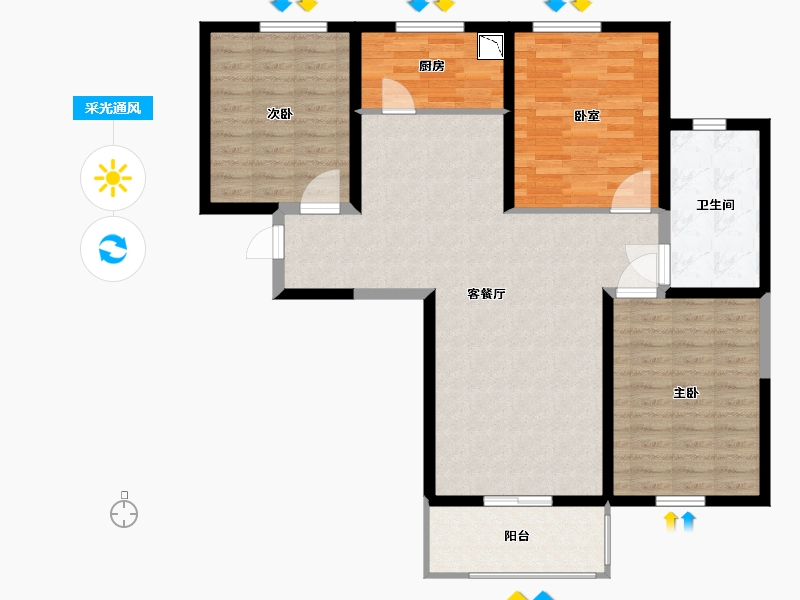 陕西省-西安市-林河世家-102.00-户型库-采光通风