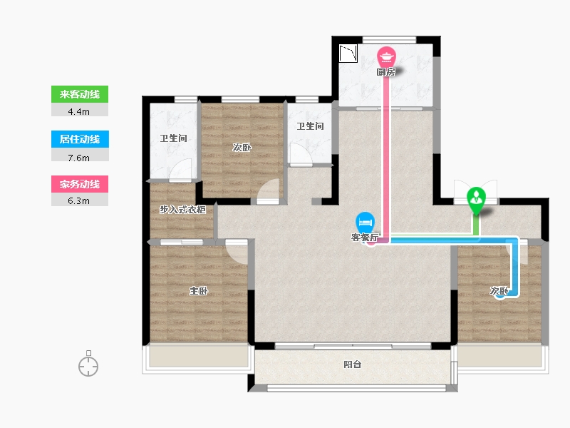 陕西省-榆林市-泰发祥·高新悦府-113.12-户型库-动静线