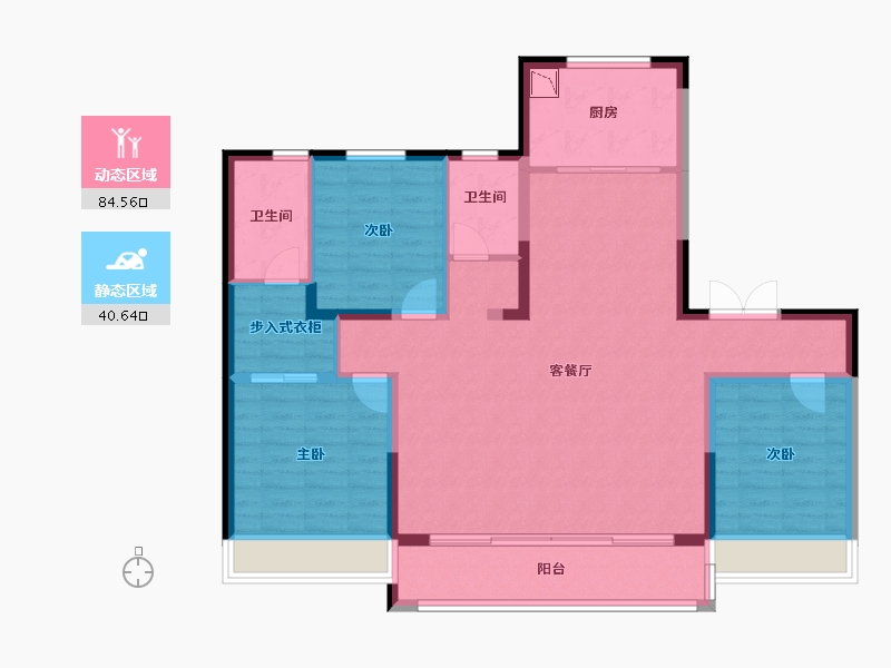 陕西省-榆林市-泰发祥·高新悦府-113.12-户型库-动静分区