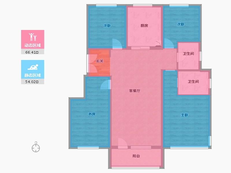 黑龙江省-哈尔滨市-华润置地·崑崙御-107.71-户型库-动静分区