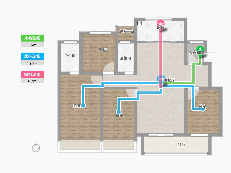 江苏省-徐州市-中海·铂悦府-118.00-户型库-动静线