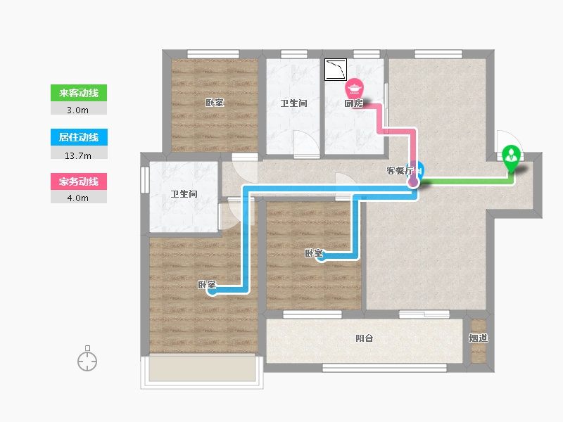 甘肃省-兰州市-绿地兰州丝路世界中心-83.55-户型库-动静线