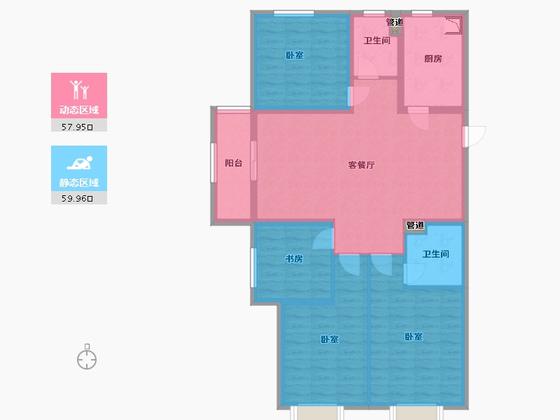 山西省-太原市-兴业西部新区-105.85-户型库-动静分区