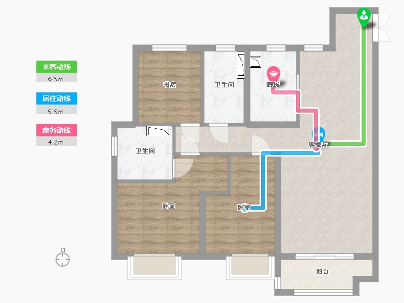 甘肃省-兰州市-兰州万达城-85.92-户型库-动静线