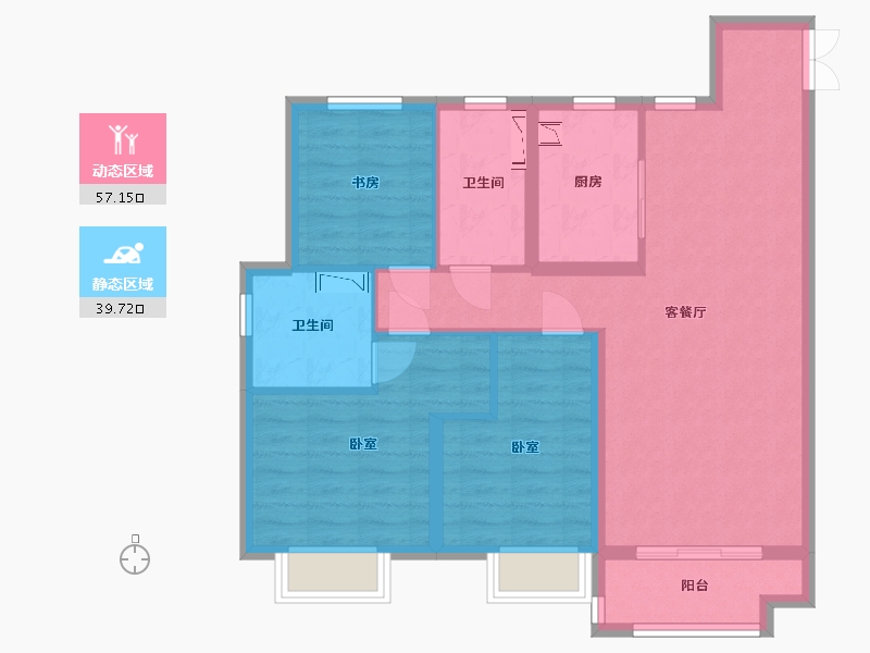 甘肃省-兰州市-兰州万达城-85.92-户型库-动静分区