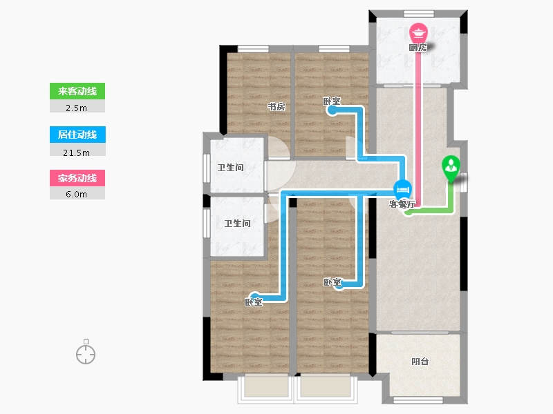 江苏省-苏州市-亨通吴越锦绣-100.00-户型库-动静线