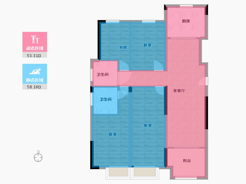 江苏省-苏州市-亨通吴越锦绣-100.00-户型库-动静分区