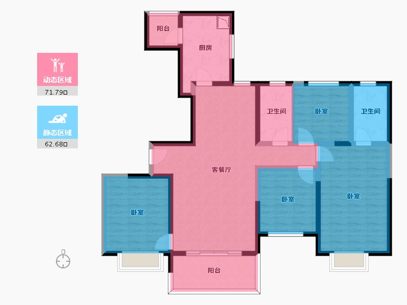 江苏省-无锡市-无锡恒大绿洲-119.46-户型库-动静分区