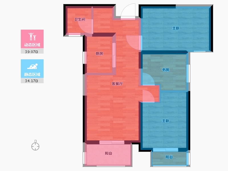 陕西省-西安市-明威橡树6号-64.92-户型库-动静分区