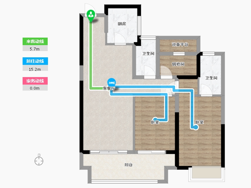 江苏省-苏州市-张家港公馆1790-85.00-户型库-动静线