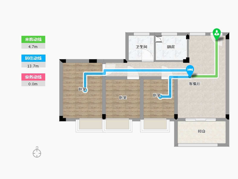 江西省-抚州市-嘉华滨江星城-70.60-户型库-动静线