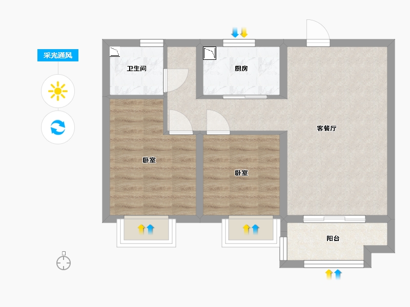 甘肃省-兰州市-兰州万达城-55.23-户型库-采光通风