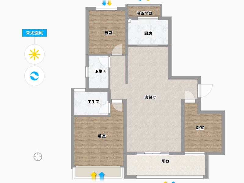 江苏省-徐州市-中海·铂悦府-98.00-户型库-采光通风