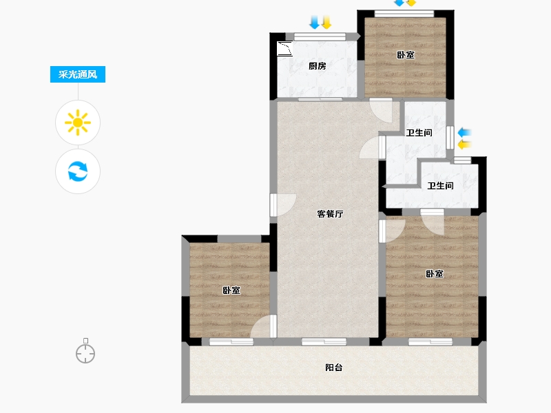 江苏省-苏州市-旭辉·和庭-88.00-户型库-采光通风