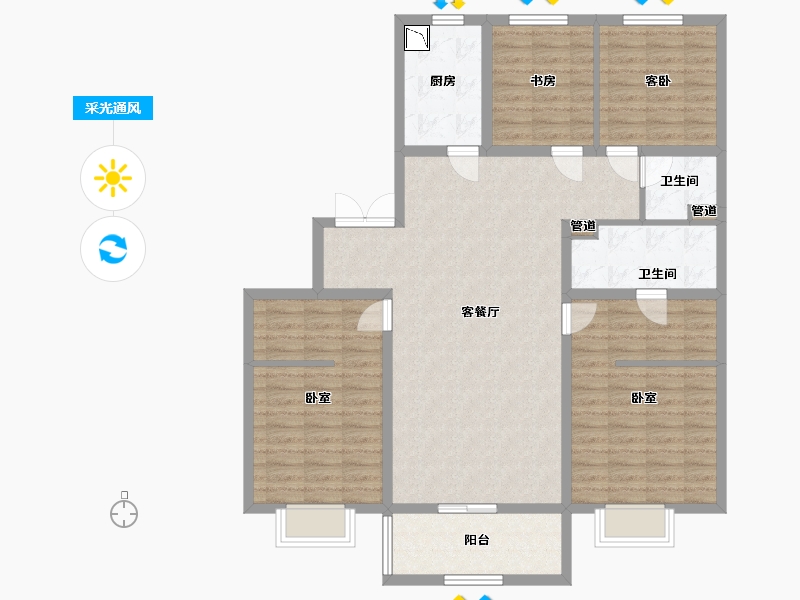 山西省-太原市-兴业西部新区-117.67-户型库-采光通风