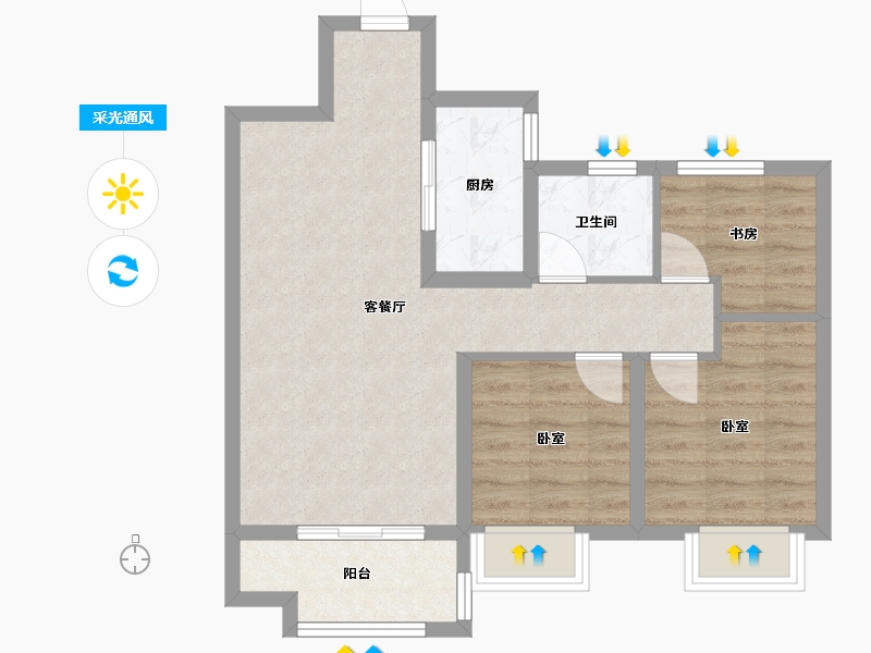 甘肃省-兰州市-兰州万达城-64.03-户型库-采光通风