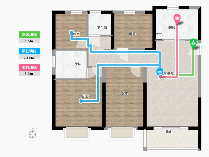 江苏省-南京市-银城旭辉云臺天境-95.78-户型库-动静线