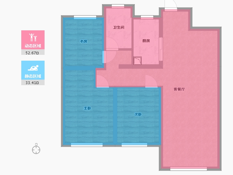 黑龙江省-哈尔滨市-华润置地·崑崙御-76.44-户型库-动静分区