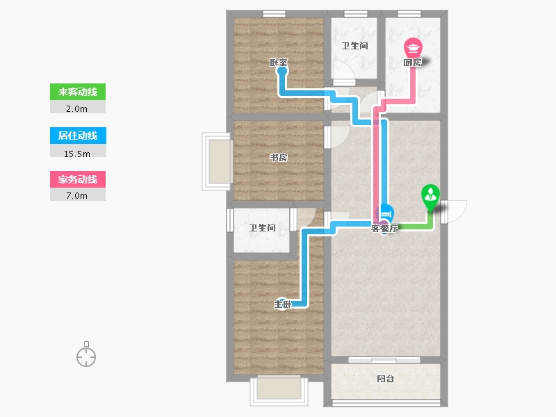 陕西省-咸阳市-滨河星城-84.32-户型库-动静线